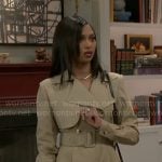 Kat’s trench style romper on Beyond the Gates