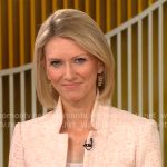 Anna Schecter’s coral tweed jacket on CBS Mornings