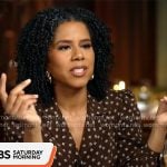 Adriana Diaz’s brown printed shirtdress on CBS Mornings