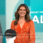 Adriane Kiss’ red printed maxi dress on CBS Mornings