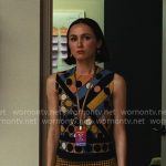 Lexi’s geometric spot print top and skirt on Euphoria