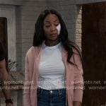 Jordan’s pink zip hoodie on General Hospital
