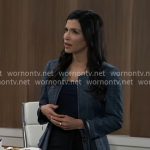 Justine’s blue peplum jacket on General Hospital