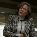 Angie’s checked blazer and stripe sweater on Will Trent
