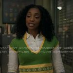 Faith’s white shirt and green knit top on Will Trent