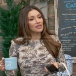 Audra’s grey floral ruched front dress on The Young and the Restless