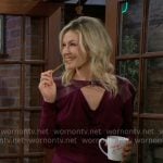 Patty’s purple buckle detail top on The Young and the Restless