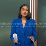 Shanelle Kaul’s blue suit on CBS Mornings