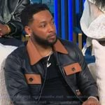 Jacob Latimore’s black leather jacket on Tamron Hall Show