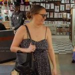 Kristen’s black floral print dress on The Valley