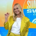 Jasmine Snow’s yellow satin blazer and shorts on Today