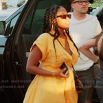 Jasmine’s yellow short sleeve shirtdress on The Valley