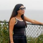 Jo-Ellen’s black contrast tank and mini skirt on The Real Housewives of Rhode Island