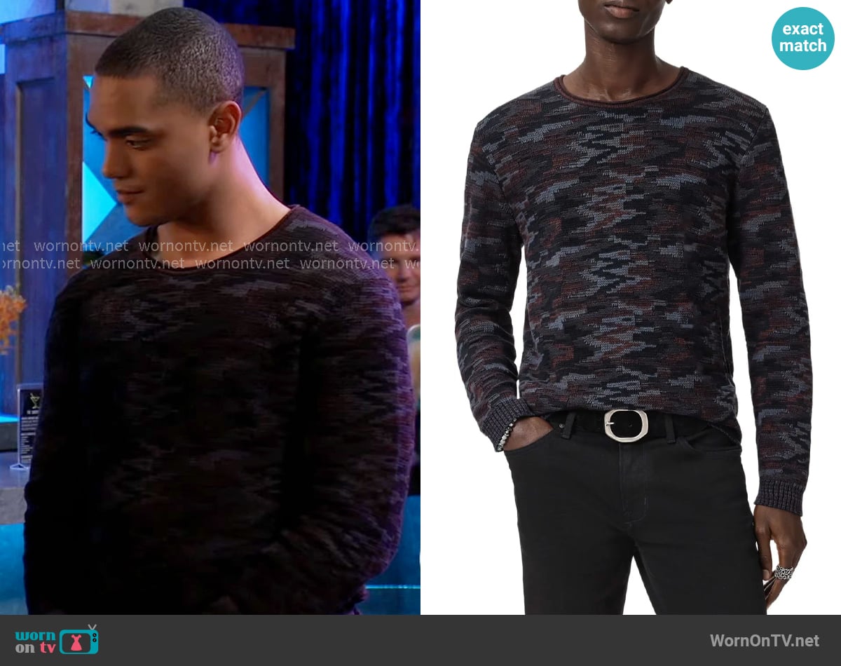 John Varvatos Caden Winter Pavement Sweater worn by Kai Taylor (Jens Austin Astrup) on General Hospital