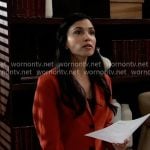 Justine’s red suit on General Hospital
