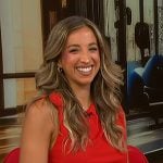 Katie Austin’s red asymmetric top on NBC News Daily