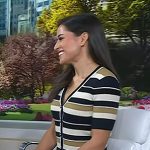 Kaylee’s black and beige striped short sleeve cardigan on Today