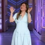 Kelly’s blue corset midi dress on The Kelly Clarkson Show