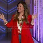 Kelly's floral print blouse on The Kelly Clarkson Show
