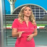 Kelly O’Grady’s pink split-neck dress on CBS Mornings