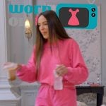 Kelsey’s pink embroidered sweatshirt and shorts on The Real Housewives of Rhode Island