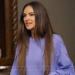 Kelsey’s blue sleeve cutouts sweatshirt on The Real Housewives of Rhode Island