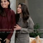 Kristina’s brown jacket and pants set on General Hospital