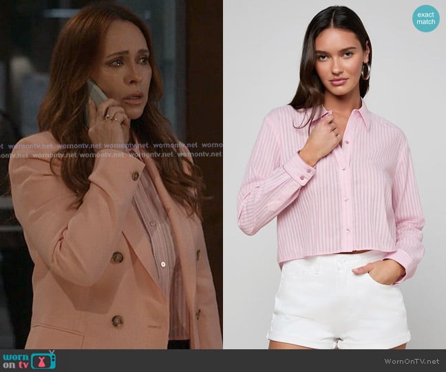 Maddie’s pink striped shirt on 9-1-1 Maddie’s pink striped shirt on 9-1-1