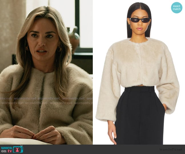Lamarque Rowdie Faux Fur Jacket worn by Sienna Whitby (Annie Heise) on Elsbeth