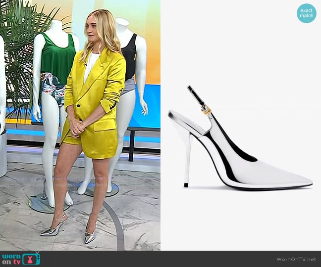 Jasmine Snow’s silver slingback pumps on Today