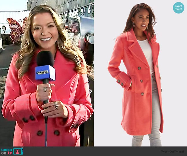 Lascana at Target Double Breasted Coat worn by Dani Beckstrom on Good Morning America