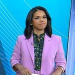 Laura’s green printed top and pink suit on Today