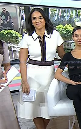 Laura’s white zip front knit dress on Today