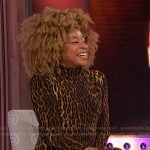 Phoebe Robinson’s leopard print turtleneck dress on Sherri