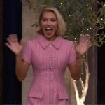Lindsay Hubbard’s pink tweed mini dress on Live with Kelly and Mark