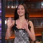 Maddie Ziegler’s gray floral corset top on The Kelly Clarkson Show