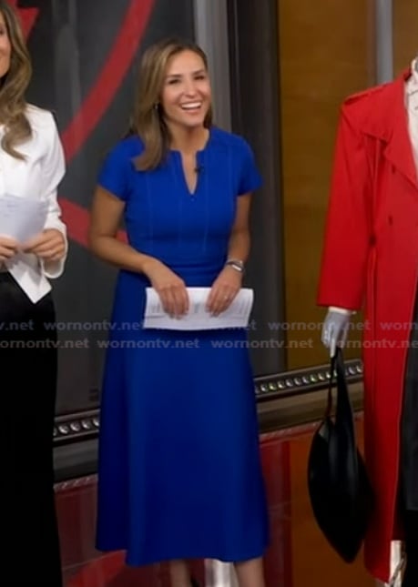 Mary’s blue textured dress on Good Morning America