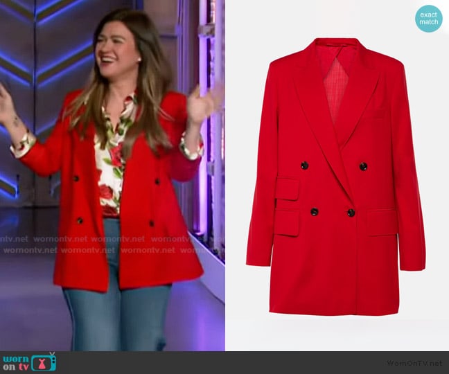 Max Mara Nebbie virgin wool blazer worn by Kelly Clarkson on The Kelly Clarkson Show