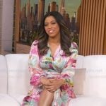Morgan’s pink floral wrap maxi dress on Good Morning America