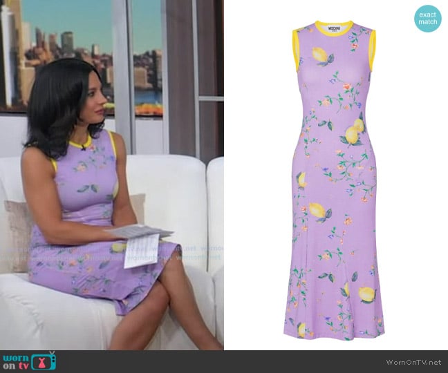 Dr. Tara Narula’s purple lemon print dress on GMA