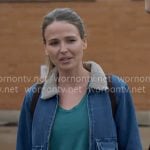 Novak’s denim jacket with sherpa collar on Chicago Fire