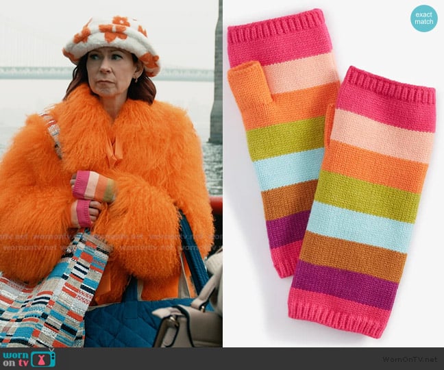 On 34th Colorblocked Fingerless Gloves worn by Elsbeth Tascioni (Carrie Preston) on Elsbeth