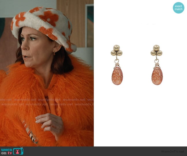 Peggy Li Sunstone Pyramid Post Earrings worn by Elsbeth Tascioni (Carrie Preston) on Elsbeth