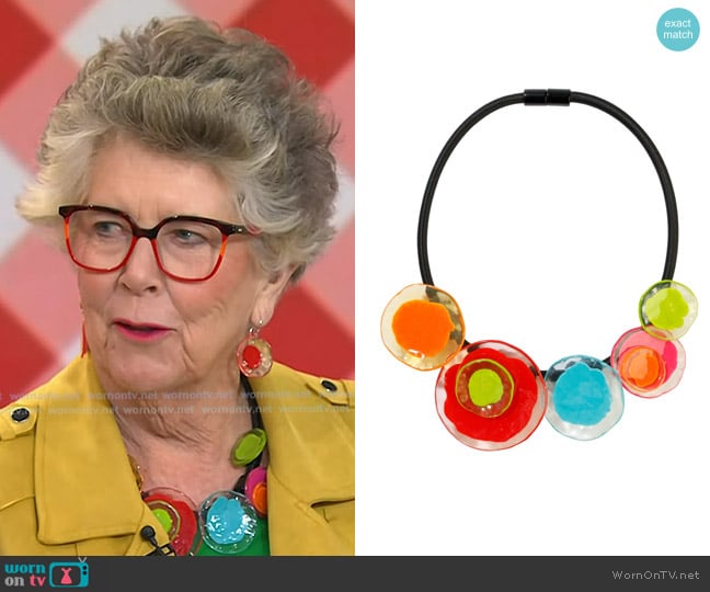 Prue Leith’s multicolor necklace on Today Prue Leith’s multicolor necklace on Today