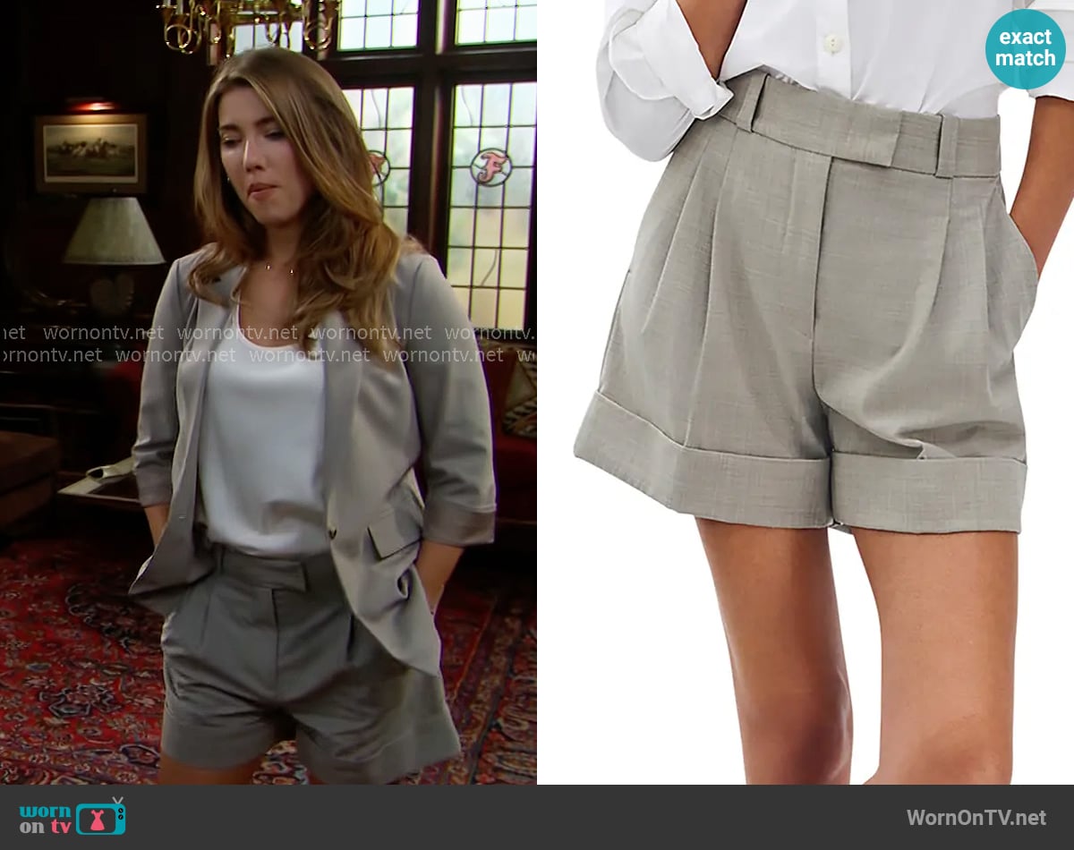 Steffy’s taupe shorts on The Bold and the Beautiful