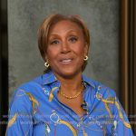 Robin’s blue belt print shirt on Good Morning America