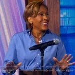 Robin’s blue stripe shirtdress on Good Morning America
