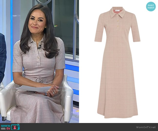 Rosetta Getty Plaid-pattern Polo Dress worn by Kaylee Hartung on Today