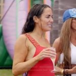 Rosie’s red swimsuit on The Real Housewives of Rhode Island