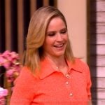 Sara’s orange knit polo and skirt on The View